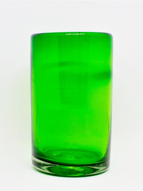 VIDRIO SOPLADO / vasos grandes color verde esmeralda